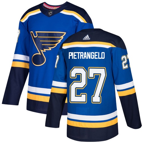 Adidas St.Louis Blues #27 Alex Pietrangelo Blue Home Authentic Stitched Youth NHL Jersey